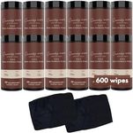 Swanky Leather Wipes - Leather Cleaner and Conditioner for Purses, Shoes, Furniture Polish & Car Seats, Prevents Fading & Cracking, Restores Softness & Shine - Canister, 600 Count