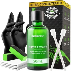 EKSPOLAN Plastic Restorer for Cars Hydrophobic Trim Ceramic Coating 1.69 OZ (50ML), Back to Black Automotive Exterior and Interior Plastic Trim Restorer, Restore Faded Plastic, Vinyl & Rubber