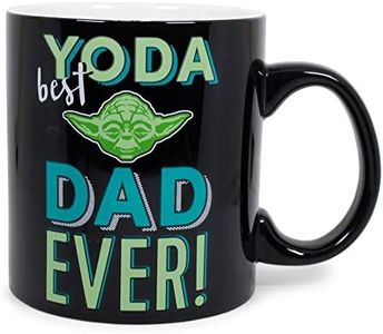 Exclusive Star Wars Yoda Best Dad Ever Ceramic Coffee Mug | Father's Day Gift Idea | Disney Kitchen Accessories and Drinkware For Home Bar Set | Holds 20 Ounces