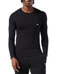 Emporio Armani Men's Basic T-shirt, Stretch Cotton T Shirt, Black, M UK