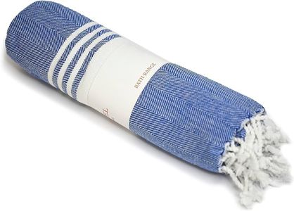 DOLCE CASA Cotton 100% Cotton Turkish Fouta Towel | Extra Large Full Size Cotton Bath Towel | Bath, Beach, Pool, Travel, Spa and Yoga | 90 x 170 cm Daily Use Shower Towel | Beach Towel (Dark Blue)