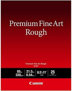 Canon Premium Fine Art Rough Paper (FA-RG1), 8.5' X 11', 25 Sheets (4562C002)