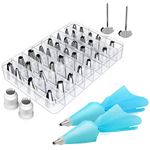 YCbingo Cake Decorating Kits Supplies with 36 Numbered Icing Tips, 2 Silicone Pastry Bags, 2 Flower Nails and 2 Reusable Plastic Coupler Baking Frosting Tools Se (42 Pieces)