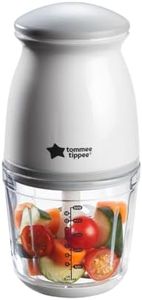 Tommee Tippee Quick-Chop Mini Baby Food Blender and Chopper for all Stages of Weaning, Durable Glass Bowl and Stainless Steel Blades, 500ml Capacity, 200W Motor, White and Clear, 1.0 count (447851)