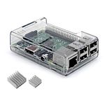 Raspberry Pi 3 b+ Case, iUniker Raspberry Pi 3 Model B+ Transparent Case with Raspberry Pi Heatsink for Raspberry Pi 3B+, 3B - Access to all ports (Clear)