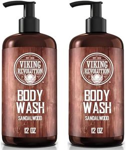 Viking Revolution - Mens Body Wash - Body Wash Men - Shower Gel Men with Vitamin E and Rosemary Oil - Sandalwood - 2 Pack - 24 Oz / 355ml Each