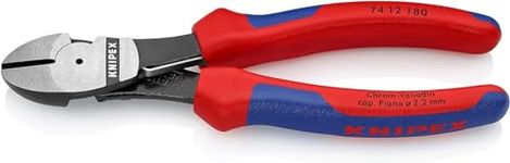 Knipex High Leverage Diagonal Cutter black atramentized, with multi-component grips 180 mm 74 12 180