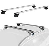 47” Pro Aluminum Universal Roof Rack Cross Bars keyed Locks Fully Assembled Silver Color - Fit Raised Side Rails