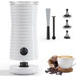 Milk Frother, Morpilot 4 in 1 Electric Milk Frothers, Hot & Cold Milk Foamer, 240ml, 400w, Strix Temperature Controls, Silent Operation, for Coffee, Cappuccino, White