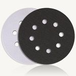 STEBRUAM 2 Pcs Soft Sponge Interface Pad Sanding Pad 8 Holes for Sander Replacement Cushion Pad Impact-Resistant Noise Reduction Protection Polisher(125mm)