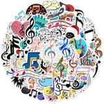 Music Stickers,50 PCS Music Vinyl Waterproof Decals for Water Bottles Computer Bicycle Skateboard Luggage Phone Pad Laptop Kids Teens Stickers Pack