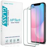 [2-Pack] HPTech Screen Protector Compatible for iPhone 11 and iPhone XR Tempered Glass 6.1-inch, Case Friendly, Anti-Scratch