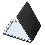 YTZJ Direct Compact Mirror for Men, Women and Girls, Black Travel Folding Vanity Makeup Mirrors for Purse,Handbag and Pocket, Portable Double-Sided Magnifying Cosmetic Mirror without Distortion