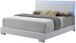 Coaster Home Furnishings Platform Bed, Glossy White, Queen