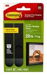 Command 20 Lb XL Heavyweight Picture Hanging Strips, Damage Free Hanging Picture Hangers, Heavy Duty Wall Hanging Strips for Back to School Dorm Organization, 8 Black Adhesive Strip Pairs