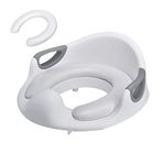 Potty Training Toilet Seat for Kids Toddlers Boys Girls Toilet Trainer Ring with Handle and Backrest, Apply to Round and Oval Toilets (1 x Brush + 1 x Dismountable Cushion + 1x Hook)