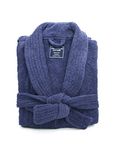 Ramesses Premium Thick Terry Cloth Bathrobe for Men, Long –Staple Combed Cotton Robe Men's Robe(Navy,Large)