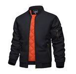 KEFITEVD Bomber Jacket for Men Quilted Jackets Winter Active Coat Fleece Military Outerwear Varsity Bomber Jacket for Men