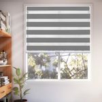 CHICOLOGY Zebra Blinds, Roller Window Shades, Blinds for Windows, Roller Shades for Windows, Window Shades for Home, Window Shades, Pull Down Shades for Windows, 23" W X 72" H, Basic Slate