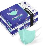 Careview CARE VIEW N95 3 Dimensional Disposable Face Mask with 4 Layered Filtration, SITRA and BIS(ISI) certified & Incredibly Soft Spandex Non Woven Fabric Ear loop (Medical Green, Pack of 100)