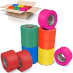 Flagging Tape Assorted Color Pack - Non-Adhesive 12 Pack - 1.5" Width, 150' Length, 2 Mil - Tree Tape for Branches, Surveyors Tape, Flag Tape