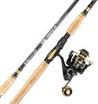 Sougayilang 7’ Fishing Rod and Reel Spinning Combo, 2 Piece Fishing Rod, Size 4000 Reel, Right/Left Handle Position, Suitable for Inshore Fishing- Golden