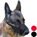 CollarDirect Adjustable Dog Muzzle for Small Medium Large Dogs Set of 2PCS Soft Breathable Nylon Safety Dog Mouth Cover Anti Biting Barking, Pet Muzzles for Dogs Black Red (M/L, 2 Black)