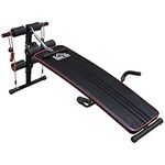 HOMCOM Sit Up Bench Core AB Workout Fitness Excercise Machine Adjustable Thigh Support Home Gym Black