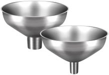 Serinar 2-Piece Stainless Steel Kitchen Funnel Set with 1-Inch and 0.5-Inch Ports for Transferring and Filling Liquids, Coffee Beans, Spice Blends, and Powders Easy to Clean!