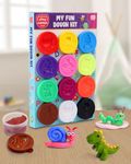 Play Nation Premium 12 in 1 Dough Clay Set for Kids | Vibrant Colors, Creative Designs, 12 Plastic Moulds | Art & Craft Activity Birthday Gift Toys for Boys & Girls | 3+ Years | 300 g