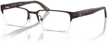 Versace VE1184 1269 53M Brushed Brown Rectangular Eyeglasses For Men + BUNDLE with Designer iWear Eyewear Kit