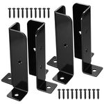 4 Pcs Fence Post Supports, Bolt Down Post Supports, Wood Fence Pergola Post Base Brackets, Adjustable Deck Post Anchor Brackets, Heavy Duty Fence Post Holder Support Base for Deck Railing Mailbox