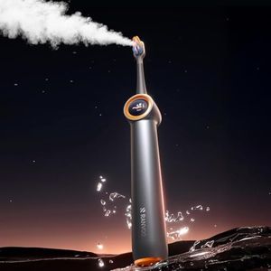 RANVOO AirJet™ [Max Jet Clean] [Vibrating & Flossing 2-in-1] Bubble Sonic Electric Toothbrush, Plaque Removal, White for Adult Protect Gum Teeth Clean Rechargeable Gift with 2 Soft Brush Heads Gray