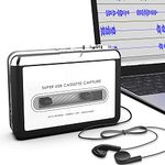CDL TECH Ezcap USB Cassette Player Capture Cassette Tape-to-MP3 Converter into Computer Stereo HiFi Sound Quality Mega Bass Audio Music Player with Earphone