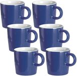 homEdge Procelain Espresso Cup, 4 Ounces / 120 ml Demitasse for Espresso, Tea- Set of 6, Navy (210CEC060223)