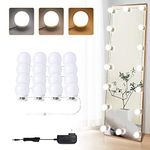 Vanity Lights for Mirror, LED Bulbs Hollywood Makeup Lights, 3 Color Modes, Dimmable Brightness, Plug in, Stick up, for Dressing Table Bathroom Body Wall Mirror Lights (16 pcs)