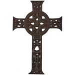 Juvale Wrought Iron Celtic Cross for Wall Decor, Rustic Outdoor Cross for Home, Easter, Medieval Cross for Christian and Religious Art Lovers, Dark Bronze- 11.5x7.7x0.5 inch