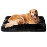 EHEYCIGA Calming Dog Crate Bed XL Extra Large, Washable Anti Anxiety Dog Pet Bed, Fluffy Dog Pillow Mat with Anti-Slip Bottom, Black, 41.3"x27.5"x4"