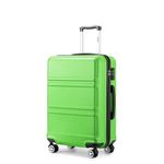 Kono Fashion Hand Luggage Lightweight ABS Hard Shell Trolley Travel Suitcase with TSA Combination Lock and 4 Wheels Cabin Carry-on Suitcases (20", Apple Green)