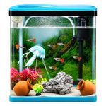 JAINSONS PET PRODUCTS Fish Aquarium Tank Capacity 28 Liter (Colour May Vary, Blue Or Red, Rust Resistant) LXWXH 16''X8''X17'' INCH (Model SOBO-400) Color May be Blue Or Red