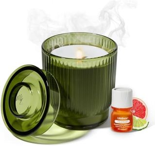 Lifelines Flameless Candle Aromatherapy Essential Oil Diffuser with ClickWick Essential Oil Blend - Cordless & Waterless Diffuser for Home - Scented Electric Candles Blow Out Flame- Olive Ribbed