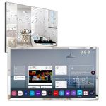 Soulaca 28inch 4K UHD Smart TV for Bathroom, Analog and Digital Tuner, Smart Mirror Panel, Magic Remote, IP65 Waterproof (Mirror (webOS TV System), 28”)