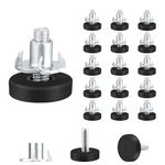 Solady Set of 16 Adjustable Furniture Levelers, Leveling Feet Screw in Chair Feet with Metal T-Nuts Furniture Glide Leveling Legs for Cabinets Sofa Tables Chairs Raiser(Metric M6)