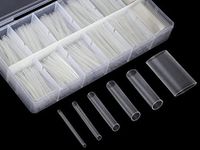 Ginsco 324 Pcs 6 Size ?1.5/2.5/3/5/6/10Mm Clear Heat Shrink Tubing Cable Wrap Kit White