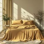 Sweet Sheets® Dark Yellow California King Bed Sheets | Soft Cooling Bed Sheets Cal King Size | Deep Pocket, Wrinkle & Fade Resistant California King Sheets | Flat, Fitted Sheet & Pillowcases