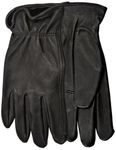 Watson Gloves Black Range Rider Winter Glove - Buttery Soft Deerskin Leather, Thinsulate C100 Lining, Slip-On Cuff (Large)