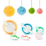 Pompom Maker, 6 Pcs Different Sizes Pom-pom Maker,Fluff Ball Weaver Needle Craft DIY Wool Knitting Craft Tool Set for Kids and Adult