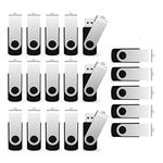 ALMEMO 20 Pack 128MB Bulk USB 2.0 Flash Drives Small Capacity USB Thumb Drive Swivel Memory Stick JumpDrive [Not 128GB]
