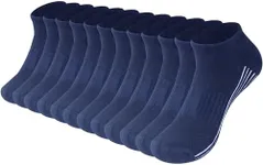 Sunew Viscose Made from Bamboo Socks Men, Womens Soft Cushioned Ankle Low Cut Odor Free Wicking Moisture Socks for Running Camping Fitness Hiking 6 Pairs Navy Blue XL
