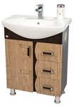 Dazzle Kitchen Modular BWR Plywood Vanity Washbasin Cabinet (Brown and White)